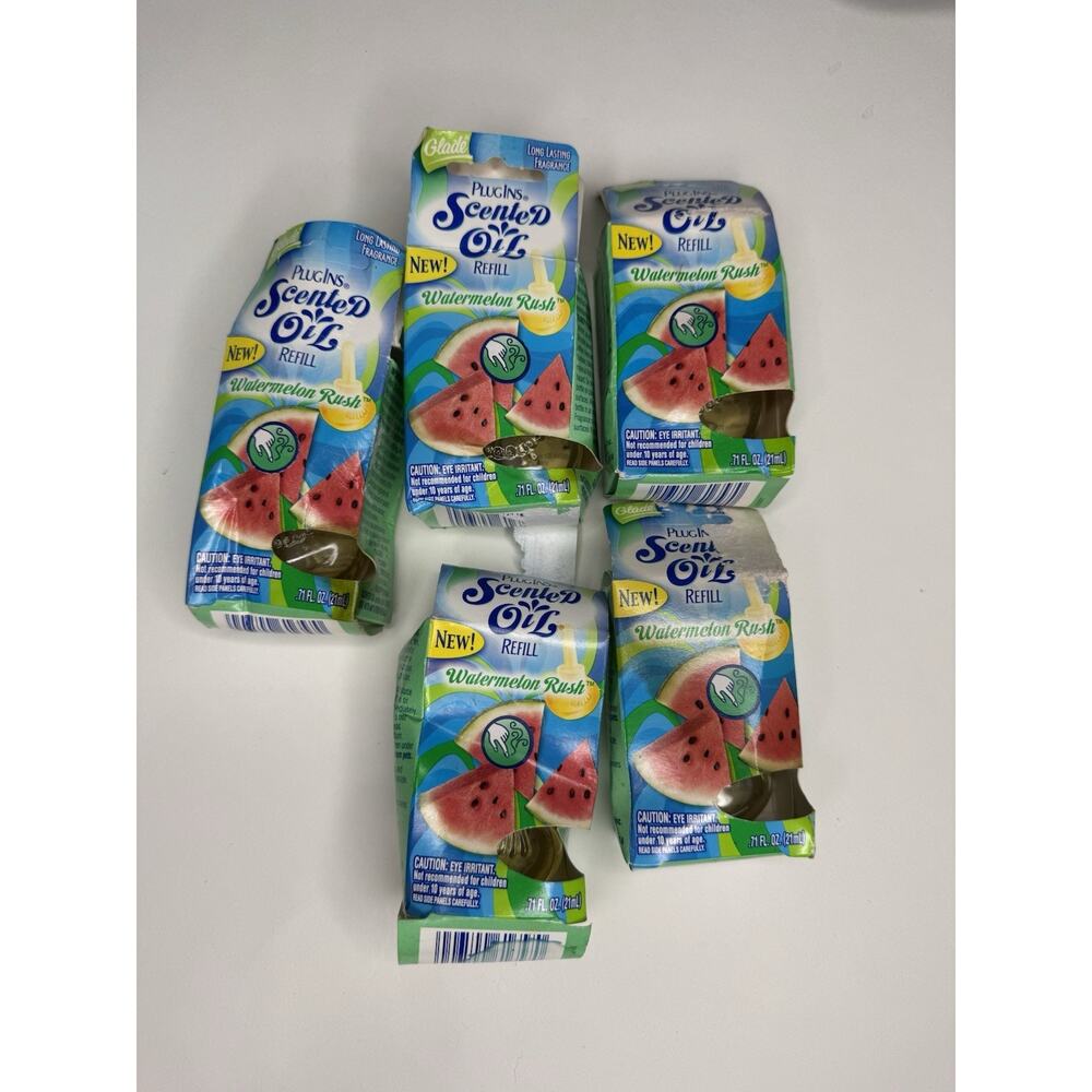 5 Glade Watermelon Rush Plug in Scented Oil Refills Vintage New Discontinued Lot
